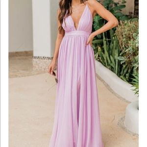 Pink lily it all begins with love lilac maxi dress
